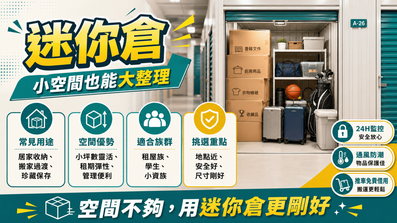 迷你倉是近年都市生活中越來越常見的小型倉儲服務
